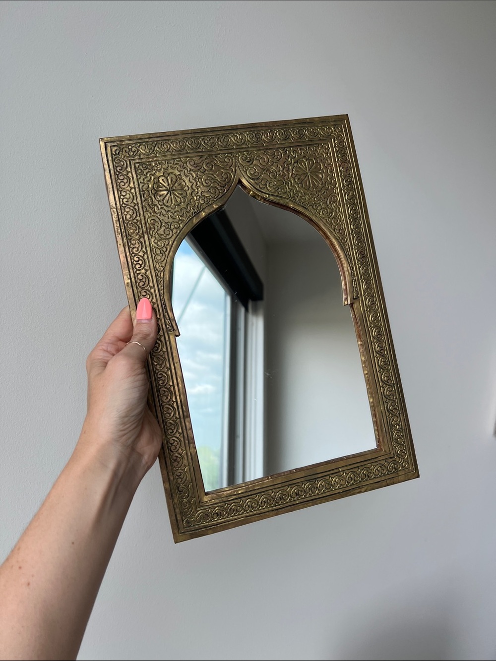 Moroccan Brass Accent Mirror Decor - Picture 14 of 14